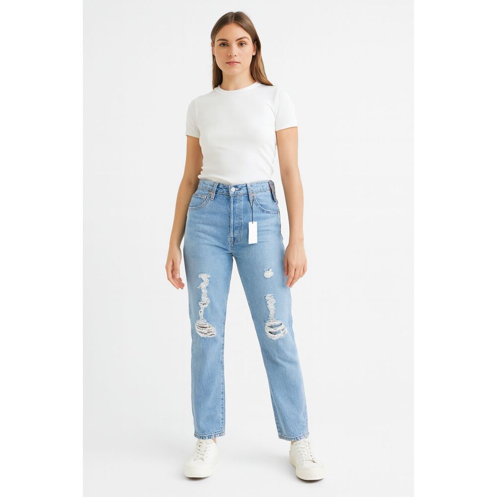 Levi’s Premium 501 Straight Leg Crop Button Fly Jeans Blue 31